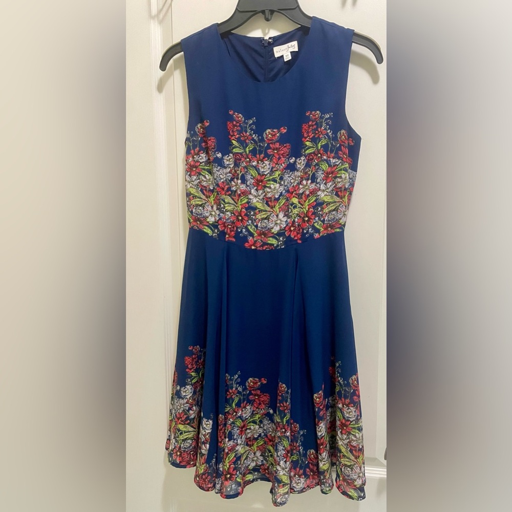 Maison Jules blue dress with floral print size xs